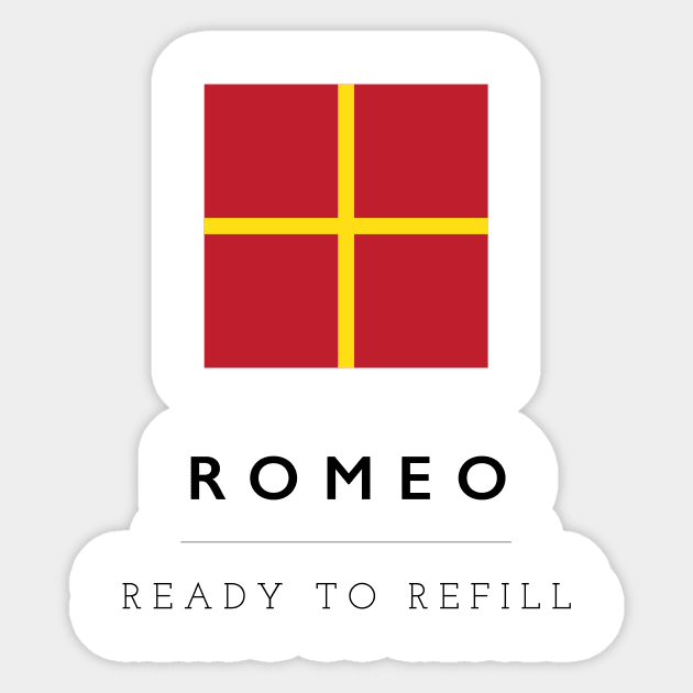 Romeo: ICS Flag Semaphore Sticker by calebfaires